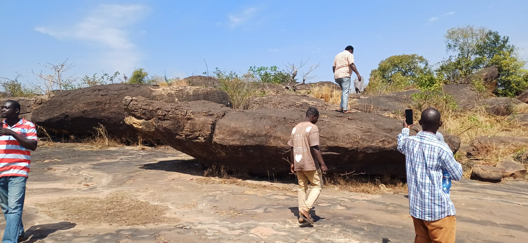 Climbing on rocks