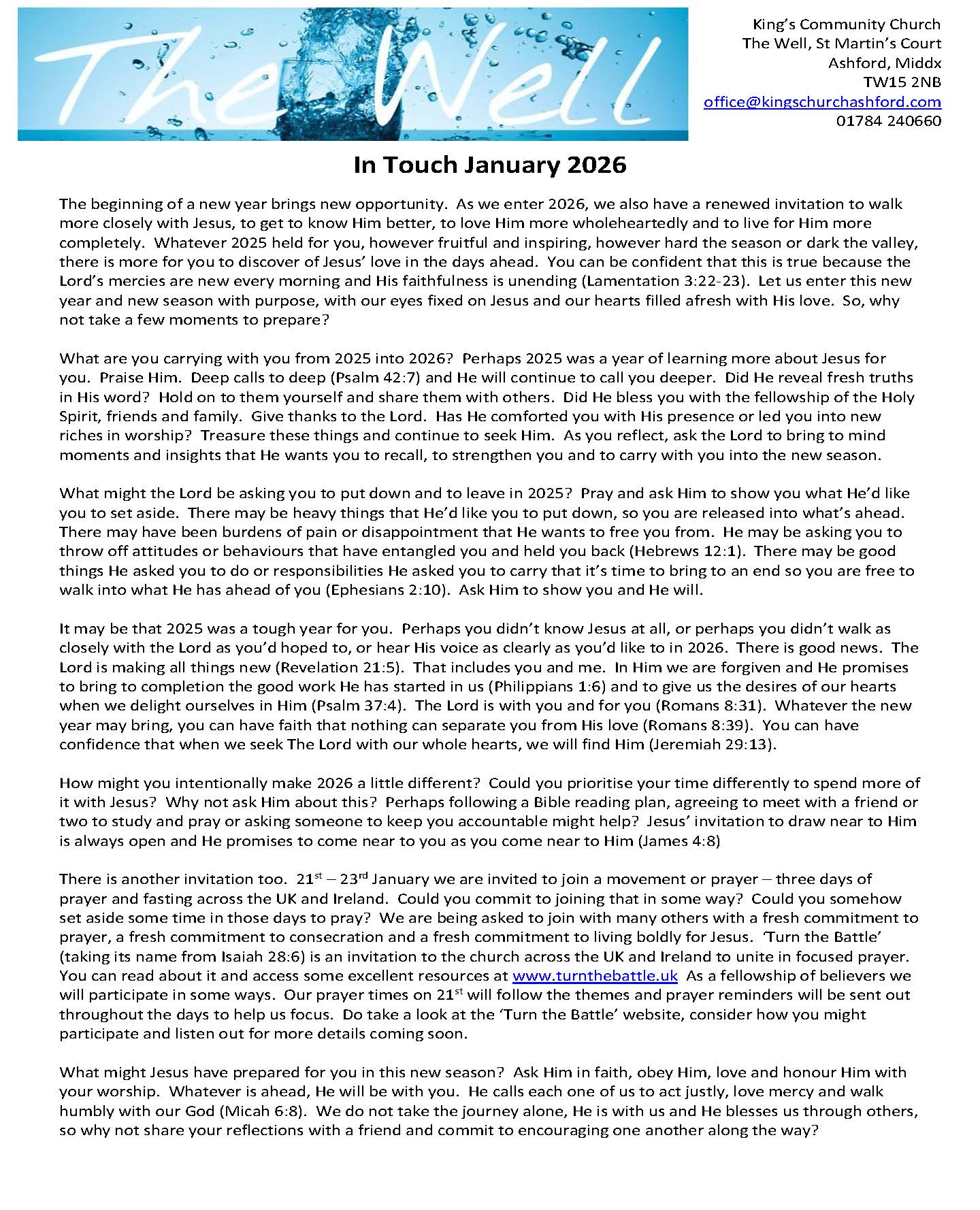 King's Community Church - January 2026